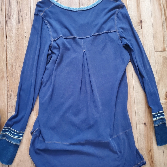 Free people boho cotton long sleeve stretchy Dress WOMEN'S Sz L - Picture 2 of 11